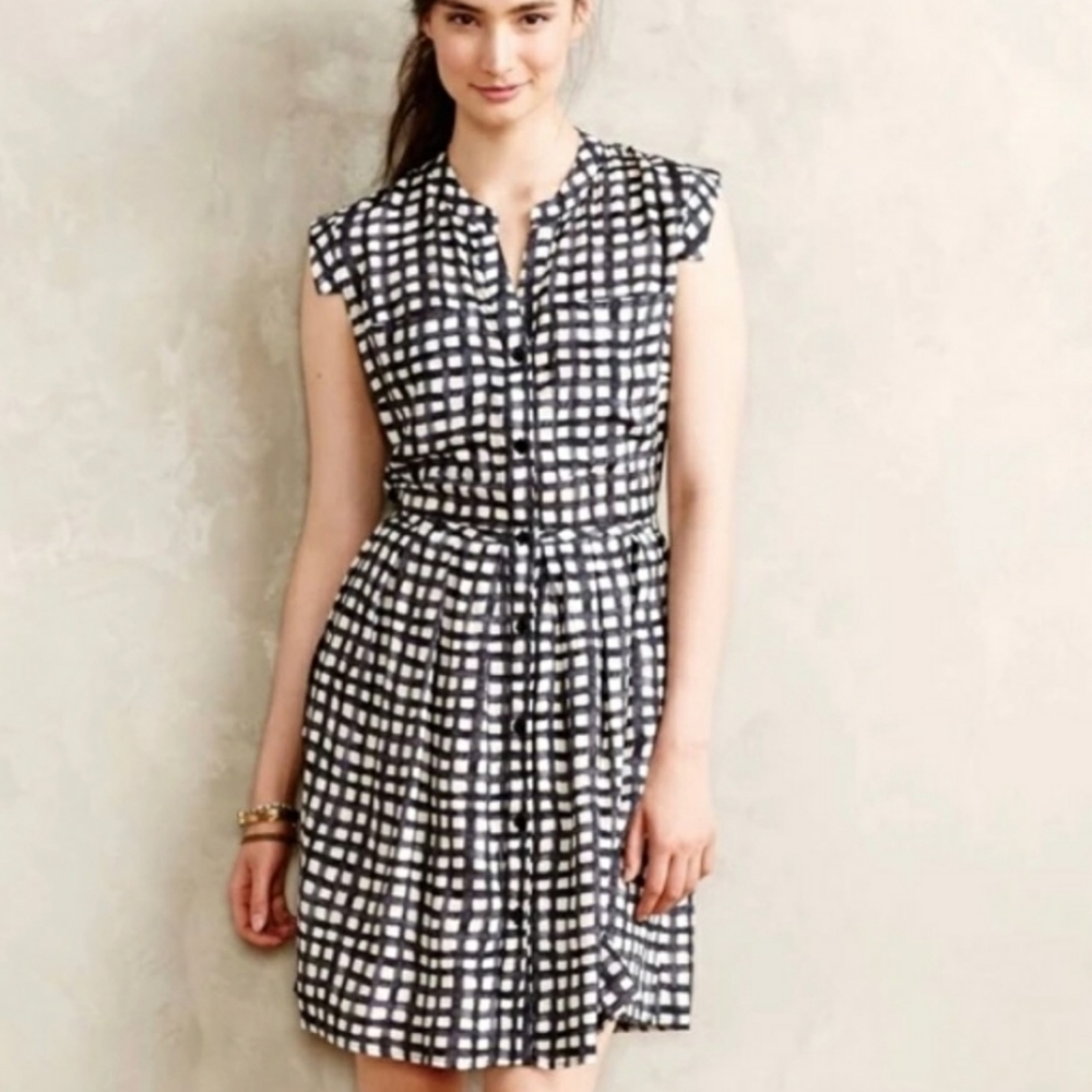 Anthro 11:1. Tylho gingham shirtdress M